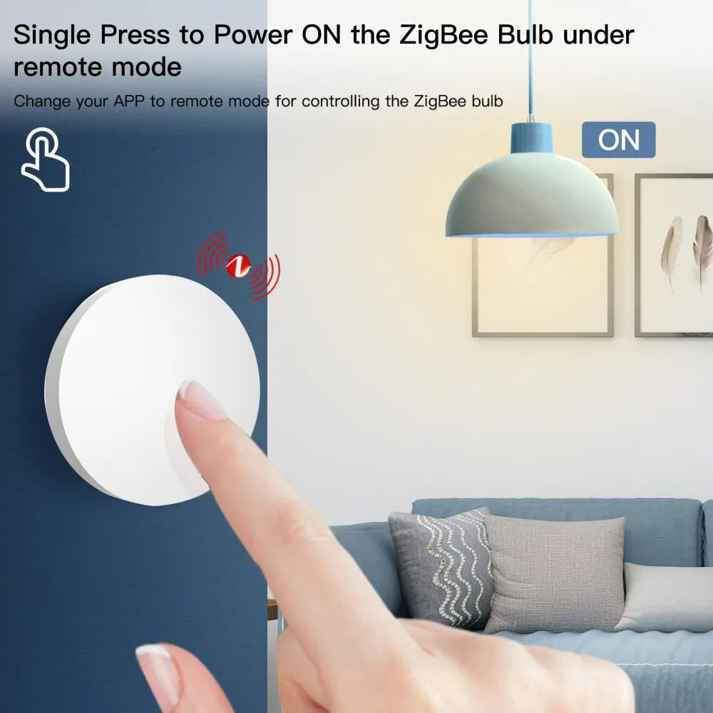 Tuya ZigBee Smart Button Scene Switch Wireless Remote One Key Controller Multi-scene Linkage Switch Google Alexa Voice Assistant