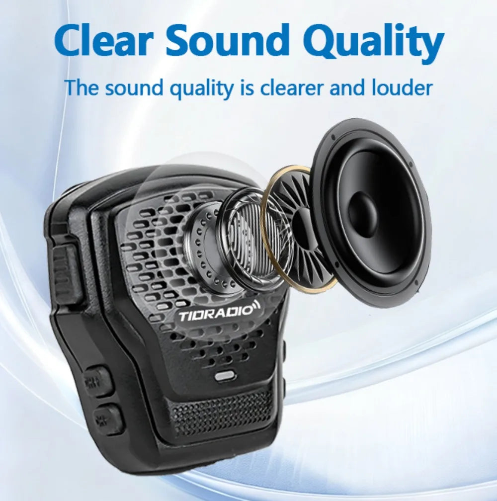 TIDRADIO Q2L Walkie Talkie Wireless Handheld Speaker Mic AI Noise Reduction Wireless Microphone Support Zello Odmastr Program