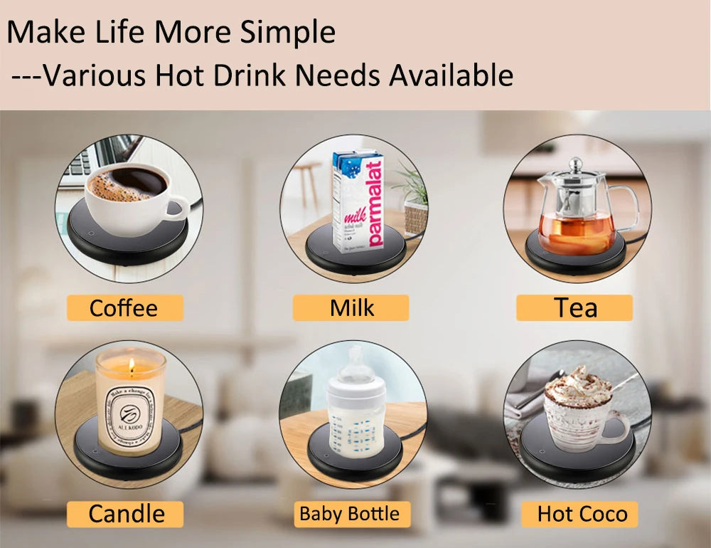 USB Cup Warmer Electric Heating Coaster Coffee Mug Warmer For Home Office Desktop Coffe Milk Tea Cup Warmer Portable Cup Heater