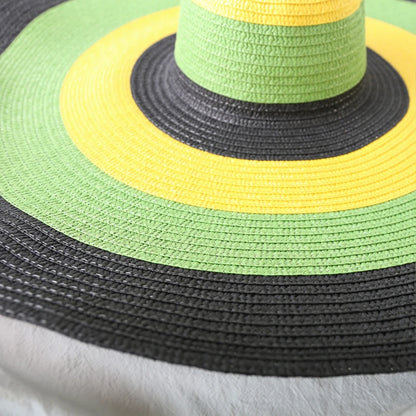 70cm Oversized  Wide Brim Sun Hat Travel  Large UV Protection Beach Straw Hats Women's Summer Floppy Foldable Chapeaux Wholesale