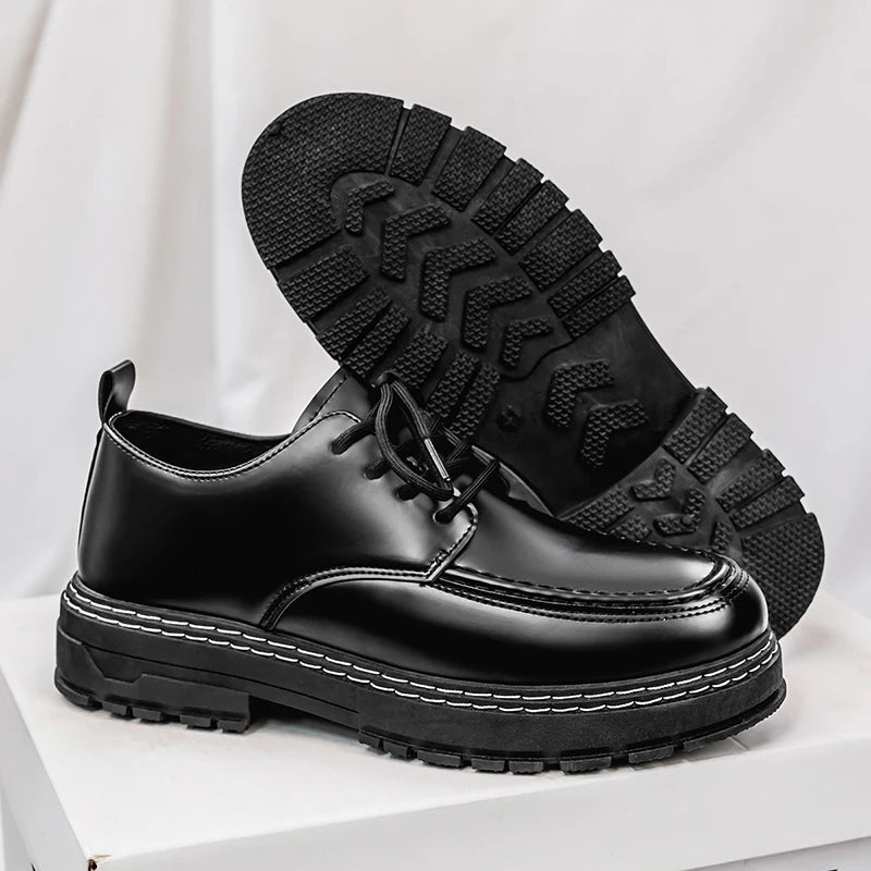 Men's Casual Loafers Black Fashionable Dress Shoes Elegant Formal Footwear Comfortable Slip-On Footgear