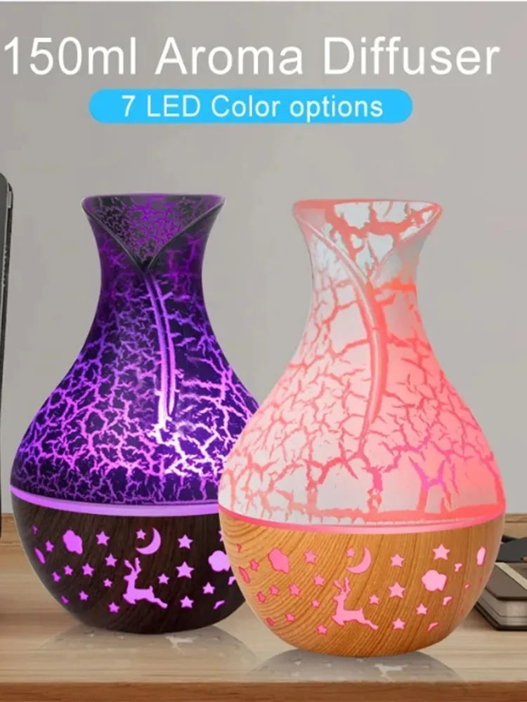 Wood Grain Humidifier 300ml USB Aroma Diffuser Atomizer USB Household Humidifier Hydrating Instrument Desktop Humidifier