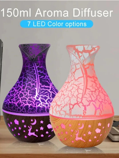 Wood Grain Humidifier 300ml USB Aroma Diffuser Atomizer USB Household Humidifier Hydrating Instrument Desktop Humidifier