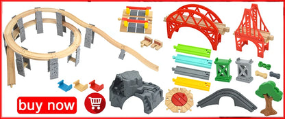 Wooden Magnetic Train Car Locomotive Toy Wood Railway Car Accessories Toys for Kids Gifts Fit Wood Biro themes Tracks