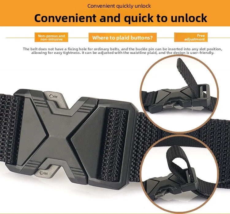 Men's Tactical Belt Nylon Braided Outdoor Training Military Belt Canva Casual Mountainee Trouser Pants Jeans Buckle Waist Belt