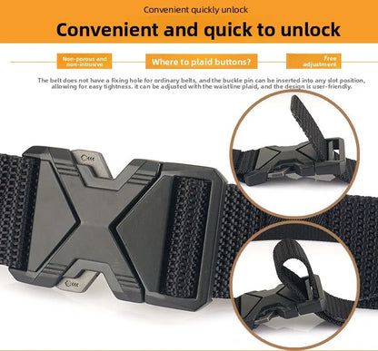 Men's Tactical Belt Nylon Braided Outdoor Training Military Belt Canva Casual Mountainee Trouser Pants Jeans Buckle Waist Belt