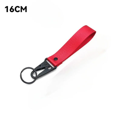 Custom Logo Ribbon Fabric Keychain for Motorcycle Personalize Eagle Beak Motor Car Key Chain Ring Men’s Women’s Webbing Keyring