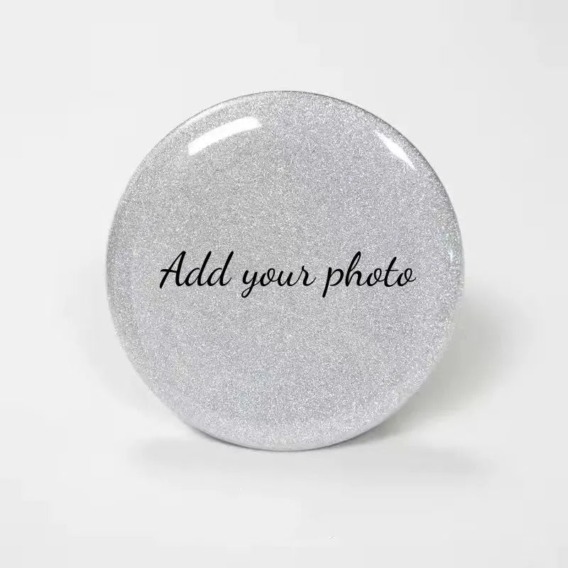 Custom Holographic Shiny Glitter Silver/Gold Badge Pin Button 58mm Tinplate PET Print Personalized Customize Gift Wedding Favor