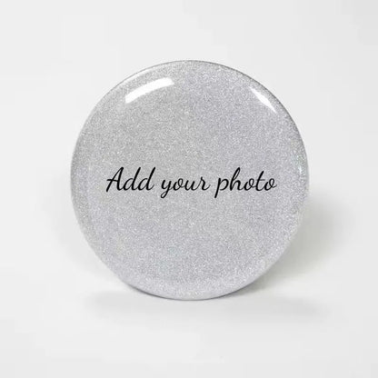 Custom Holographic Shiny Glitter Silver/Gold Badge Pin Button 58mm Tinplate PET Print Personalized Customize Gift Wedding Favor