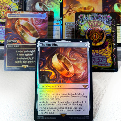 LTR FOIL3-01 Tcg proxy magic cards The One Ring Dawn of a New Age Shadow of the Enemy Hew the Entwood gather