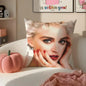 Iconic Pop American Singer M-Madonna Cushion Cover Pillowcase Short Plush Invisible zipper Room Sofa Cushion Cover