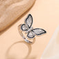 PANJBJ 925 Sterling Silver Lotus Ring For Women Retro TextureJewelry Irregular Creativity Adjustable Jewelry Party Gift Dropship