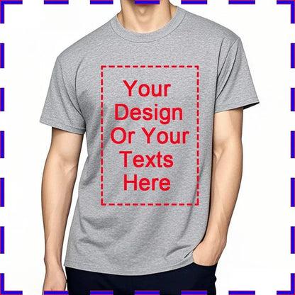 Custom Unisex Tshirt Add Your Own Message Cotton O Neck Top Tees Bigger Size Gift Custom Unisex Personalized Tshirts  4XL 5XL