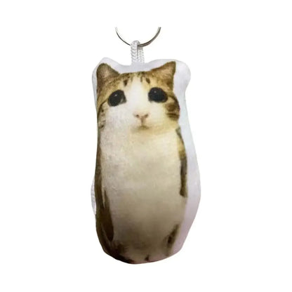 Creative Meowl OMG Cute Cat Plush Keychain Plush Charm with Sound Squeeze Toy Funny Bag Pendant Charm Gift Cute Fidget Toy