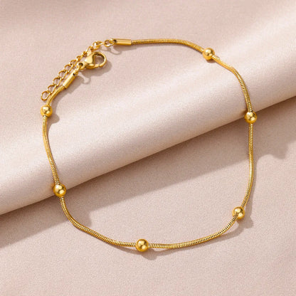 Stainless Steel Imitation Pearl Anklets for Women Gold Color Chain Ankle Bracelet Anklet Summer Beach Jewelry Accessories Gift