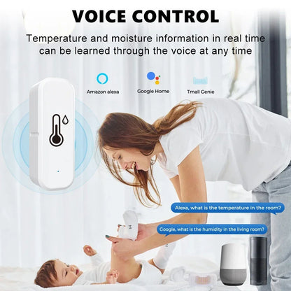 Tuya Zigbee 3.0 Wireless Temperature Humidity Sensor Smart Humidity Detector APP Monitor Voice Control Alexa Google Assistant