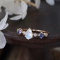 PANJBJ 925 Sterling Silver Lotus Ring For Women Retro TextureJewelry Irregular Creativity Adjustable Jewelry Party Gift Dropship