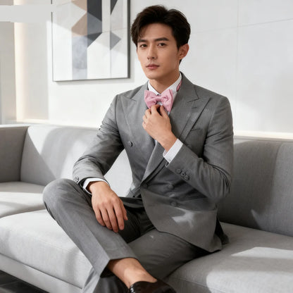 Rose Pink 2-Piece Men's Tuxedo with Spacious Lapel for Wedding Banquet Party Formal Men's Clothing Custom-Made Di