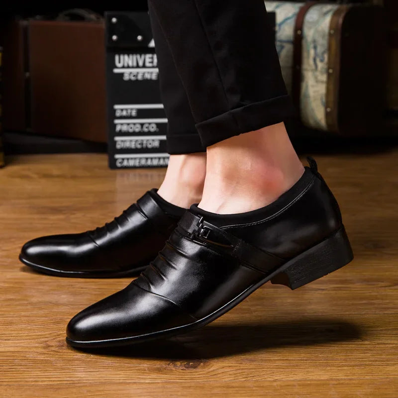 Hot Sale Dress Shoes Man Big Size 48 Casual Business Leather Shoes Men Pointed Toe Wedding Shoe Classic White Men's Formal Shoes