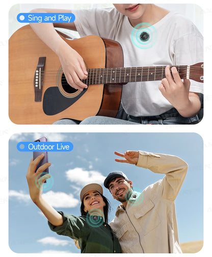 AXNEN Wireless Mini Lapel Microphone Bluetooth Magnetic Attraction Noise Reduction Card for Mobile Phone Live Broadcast Gaming