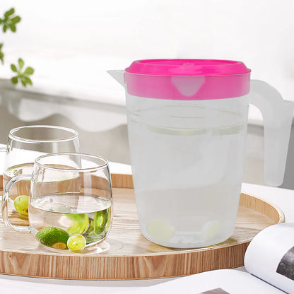 1L Plastic Pitcher with Lid for Juice Water Iced Tea Cold Beverages Milk Beer Lemonade Home Kitchen Office Party Picnic Swimming