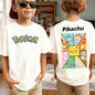 Summer Pokémon AnimeT-shirts Boys Pure Cotton Short-sleeved Top Casual Suitable for Both Boys and Girls, Parent-child Outfits.