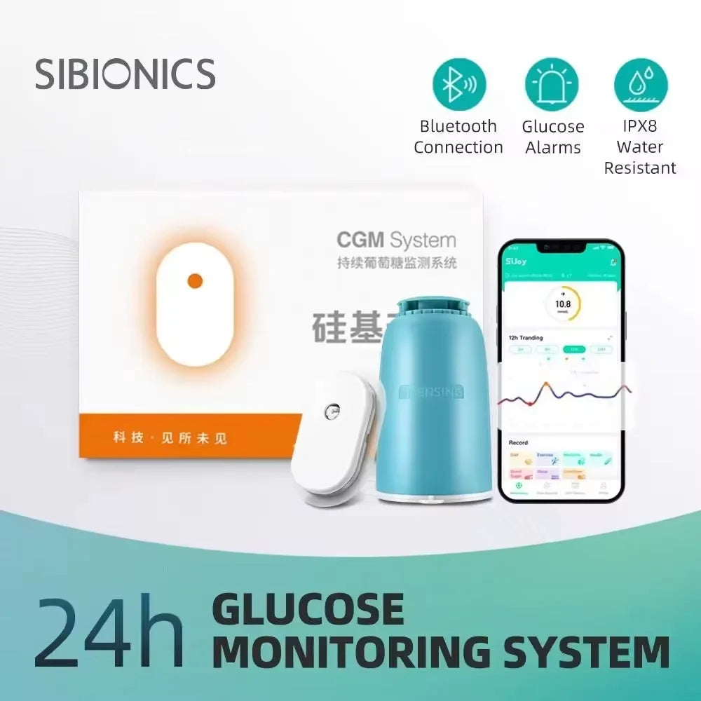 Sibionics Blood Glucose Meter 24h Real Time Monitoring Finger-Free Tester Diabetes Suger Sensor Health Monitors For Home Scanner