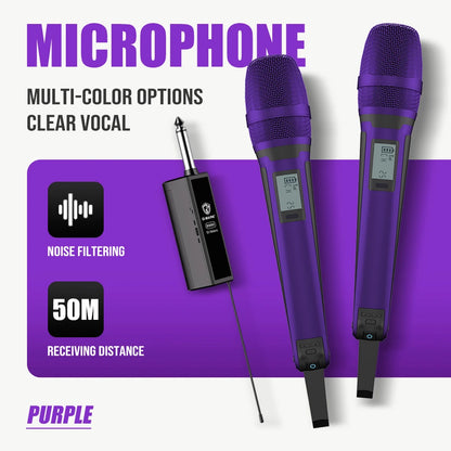 Wireless Microphone G-MARK SKM9000 Professional 2 Channels UHF Frequency Adjustable Metal Handheld Mic For Party Show Teaching
