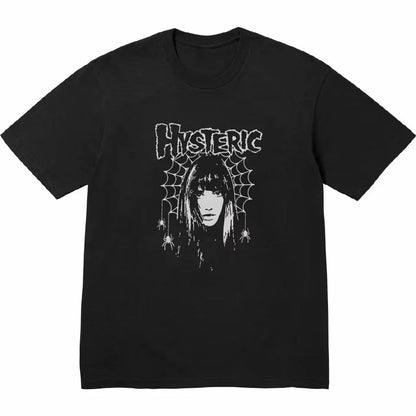 2026 Hysteric Glamour Women's T-shirt American Retro Tee Street Culture Tide Men Tshirt NicheTrend Short Sleeve Women's Clothing