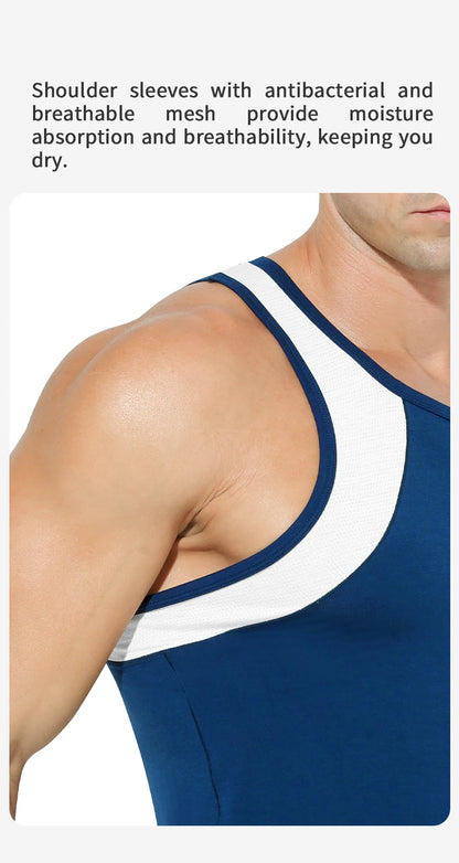 Vest Men's Comfortable Breathable Sling Hurdle Short-Sleeved Young Boys Sports Running Sleeveless T-Shirt Bottoming Shirt Unders