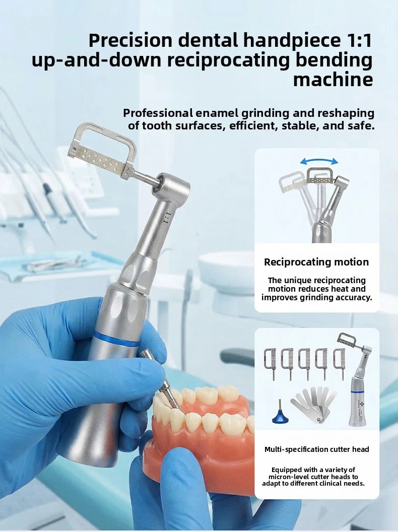Dental 1∶1 Contra Angle Handpiece Orthodontic IPR System Interproximal Enamel Reduction Reciprocating Stripping Kit with Stri