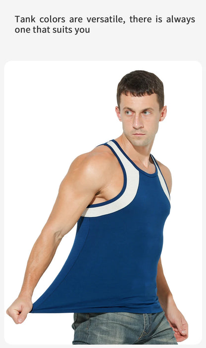 Vest Men's Comfortable Breathable Sling Hurdle Short-Sleeved Young Boys Sports Running Sleeveless T-Shirt Bottoming Shirt Unders