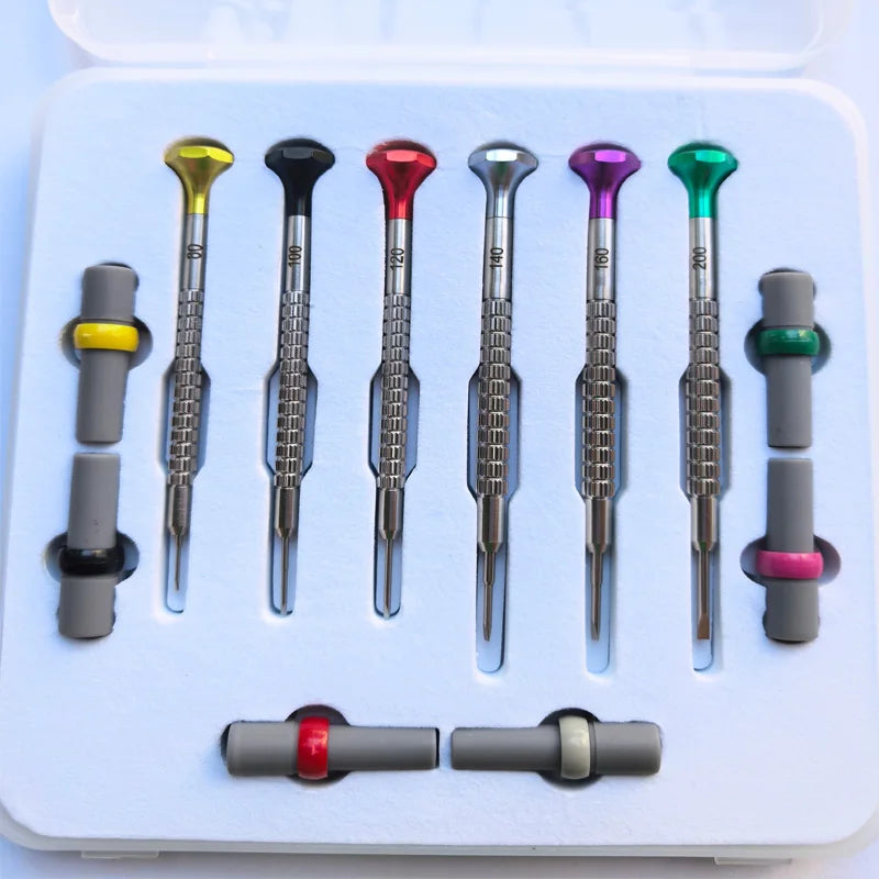 Kwong Yuen Watch Repair Kits Three types of 6 pics Steel Screwdrivers Set with 6 Pcs Spare Bladesc for NH35 for Watchmaker