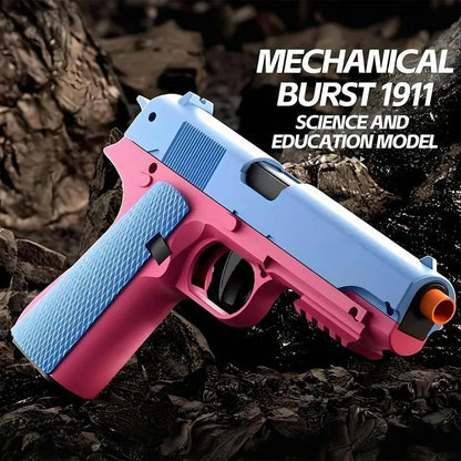 Colt 1911 Shell Soft-Bullet Gun Can Be Fired Toy Gun Fully Automatic Pistol Shooting Games for Boys Kids Christmas Gift