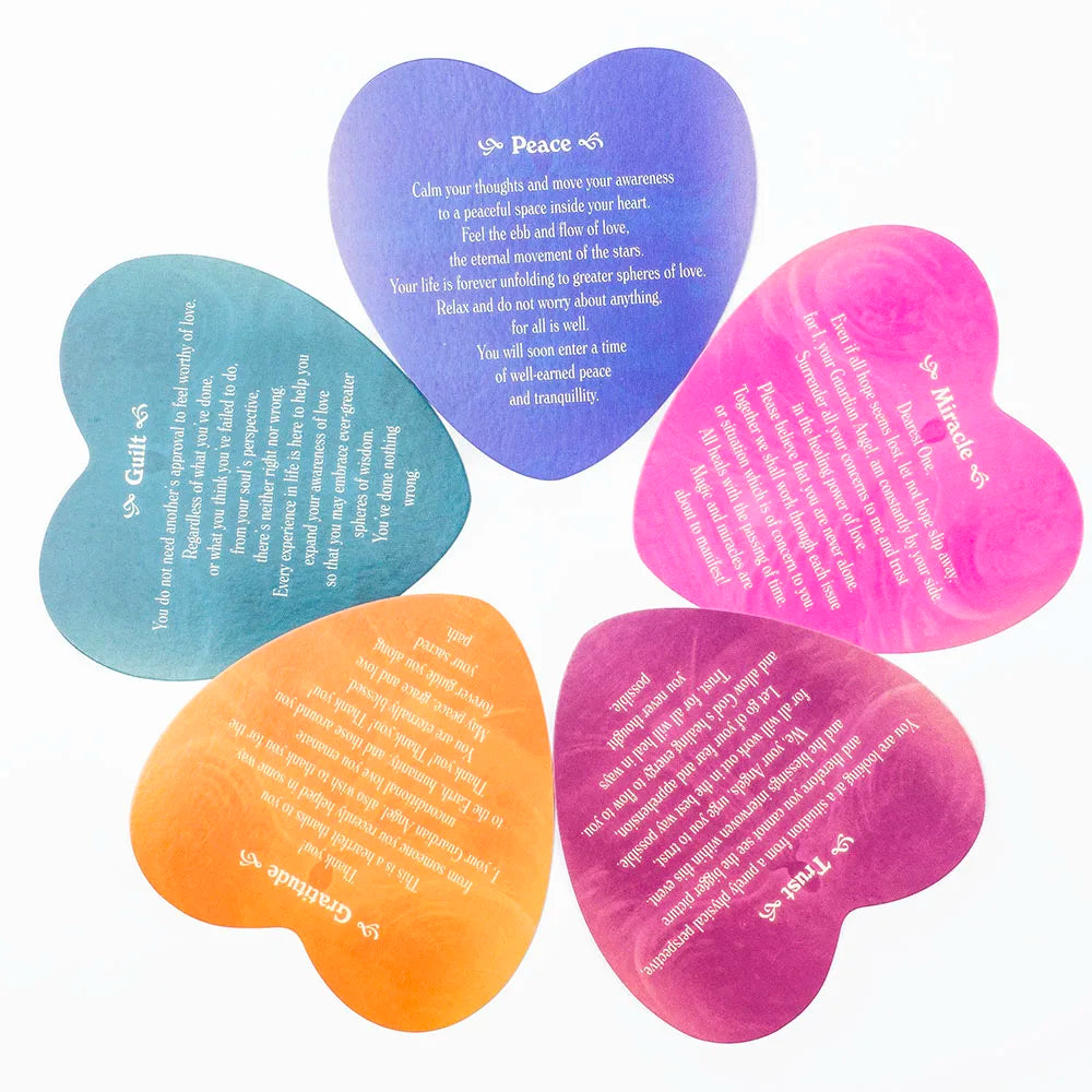 46pcs Classic Heart-Shaped Angel Oracle Cards - English Version Loving Messages From The Angels Spiritual Guidance Deck