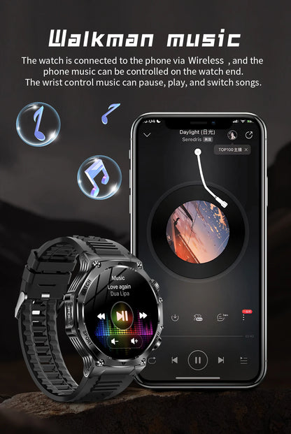 LIGE Nowy Smartwatch Męski 800 mAh Ultra Długa Żywotność Baterii Wodoodporny Zegarek Sportowy Outdoor Połączenia Bluetooth Wojskowy Smartwatch 2025