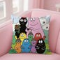 Cartoon Barbapapa Pillow Case Square Double-Sided Printing Short Plush Sofa Cushion Cover Bedroom Bedside Pillow
