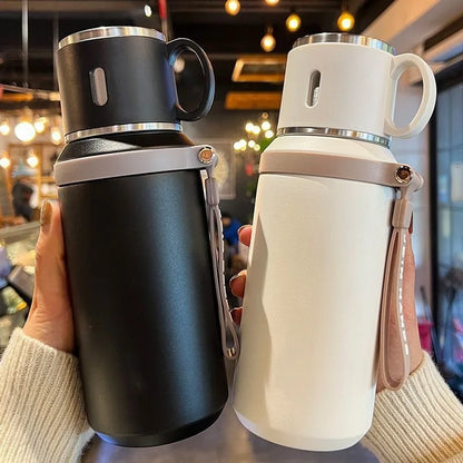 Portable Handheld Thermos Cup 600ml 24H Insulation Stainless Steel Bottle for Outdoor Sports