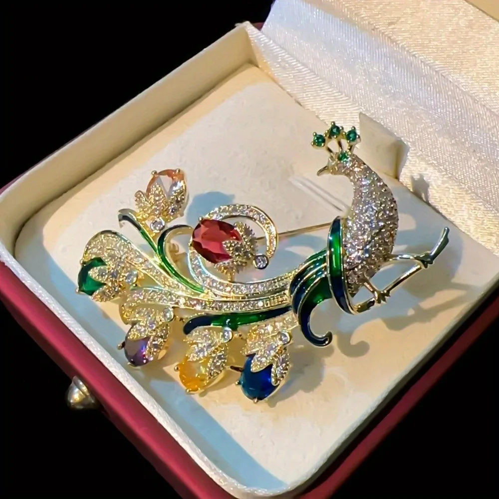 Baroque Luxury Peacock and Phoenix Design Brooches for Men and Women, Jewelry, Fashion Accessories, and Party Gifts