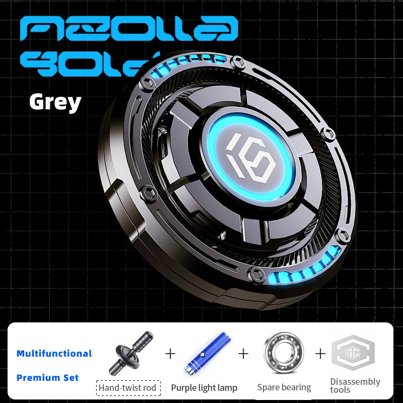Metal EDC fidget spinner rotatable with luminous effect mechanical card-pushing function It's a stress-relieving toy Gifts  boys