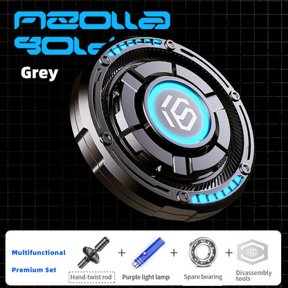 Metal EDC fidget spinner rotatable with luminous effect mechanical card-pushing function It's a stress-relieving toy Gifts  boys
