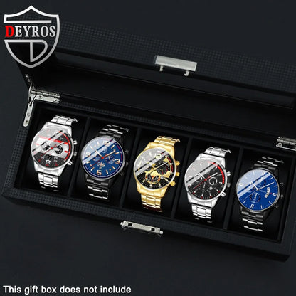 5 Pieces/set of Business Men's Watch Set Simple Casual Quartz Watch Pointer Alloy Dial Men Watch Set Is The IdealChoice forGifts