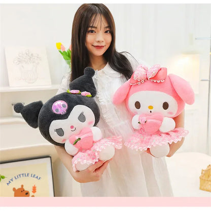 60cm Sanrio Kuromi Melody Hello Kitty Plush Toy Kawaii Cartoon Big Size KT Cat Plush Doll Soft Stuffed Pillow Kids Birthday Gift