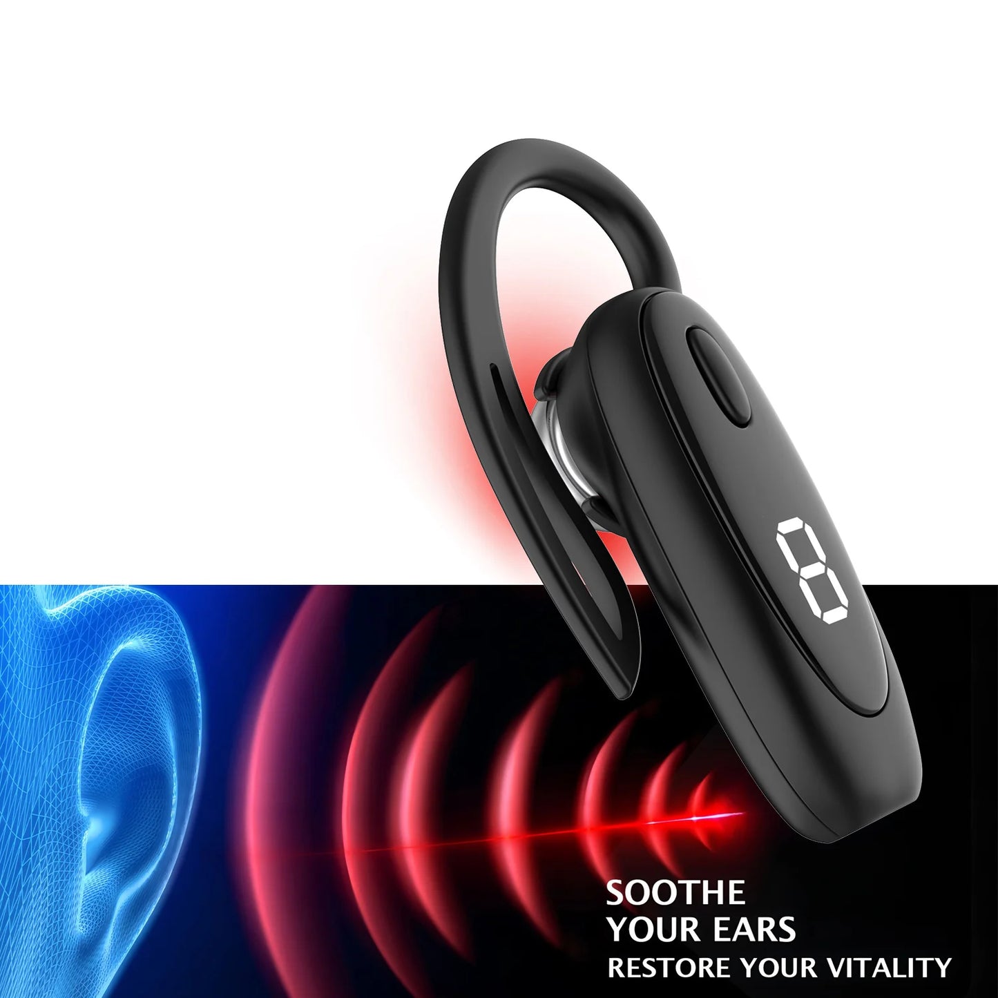 650nm Laser Therapy Earplug for Tinnitus & Otitis Media Deafness Treatment Ear-hanging Style Earplug for Health Care