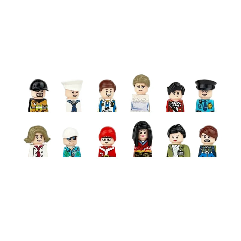City Career 3D Building Block Dolls Toys Cartoon Character Models Mini Action Figures Educational Toys Children's Gifts