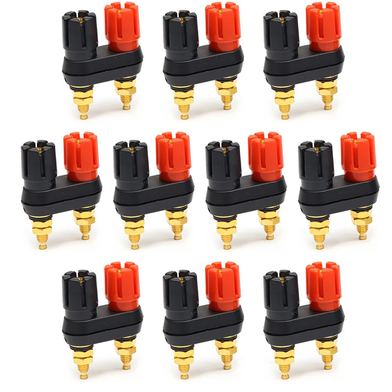Professional Dual Female Banana Socket Binding Post Speaker Connector for Audio Amplifiers