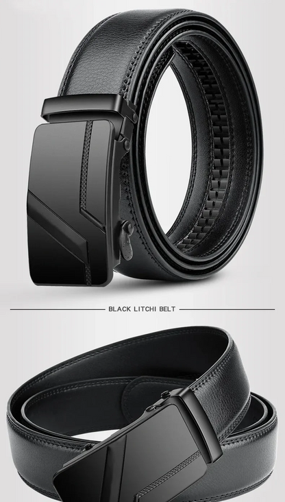 New Men's Belt PU Leather Belt Business High Quality Fashion Male Belt Automatic Buckle Belt for Popular