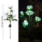 5 Heads Rose Lawn Lamp Solar Lights Outdoor Decorative Solar Garden Lights for Yard Patio Garden Wedding Decor Fairy Lights