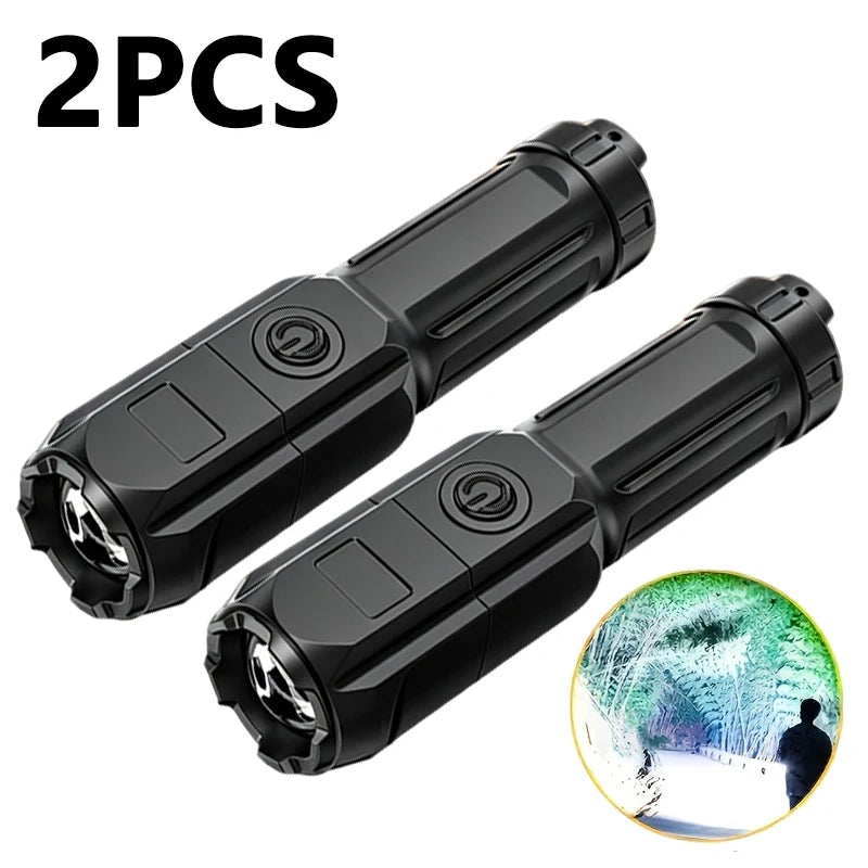 Powerful LED Flashlight Rechargeable USB Waterproof Zoom Fishing Hunting Camping High Lumen Tactical Flashlight LED Torch