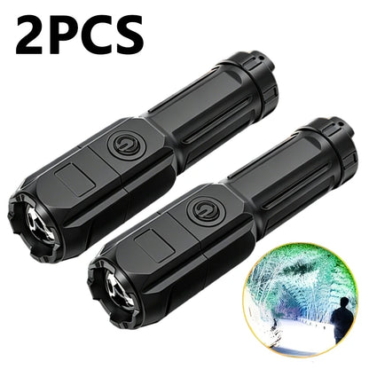Powerful LED Flashlight Rechargeable USB Waterproof Zoom Fishing Hunting Camping High Lumen Tactical Flashlight LED Torch